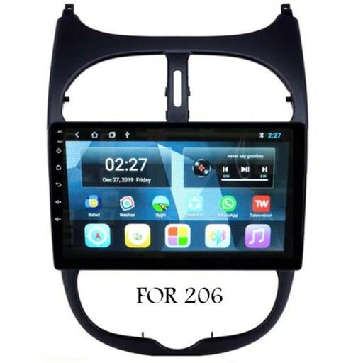 مانیتور 9 اینچ فابریکی پژو 206 اندرویدی